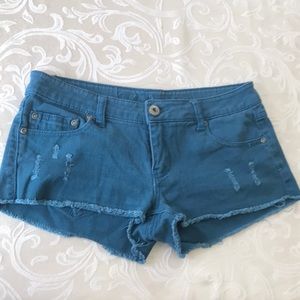 Blue/green booty shorts